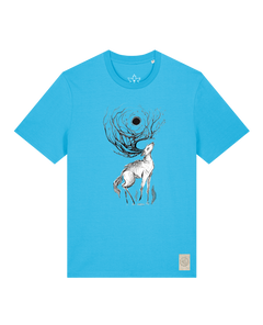 bio-unisex-medium fit-tshirt-moon deer-sttu169-wasserblau-front