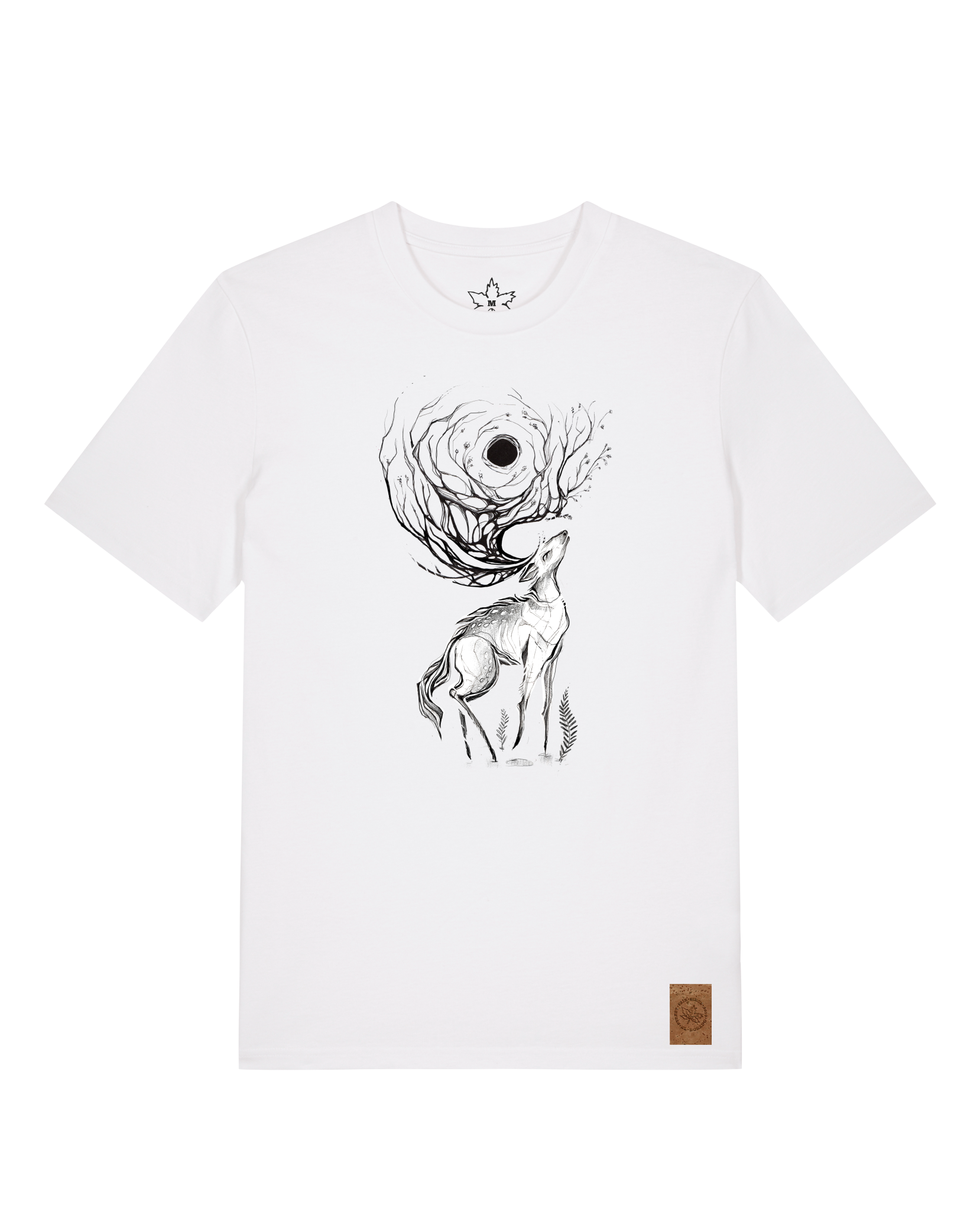 bio-unisex-medium fit-tshirt-moon deer-sttu169-weiß-front