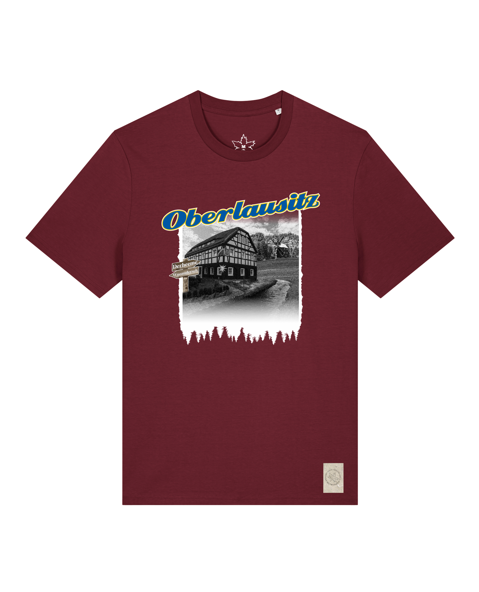 bio-unisex-medium fit-tshirt-oberlausitz-sttu169-burgunder rot-front