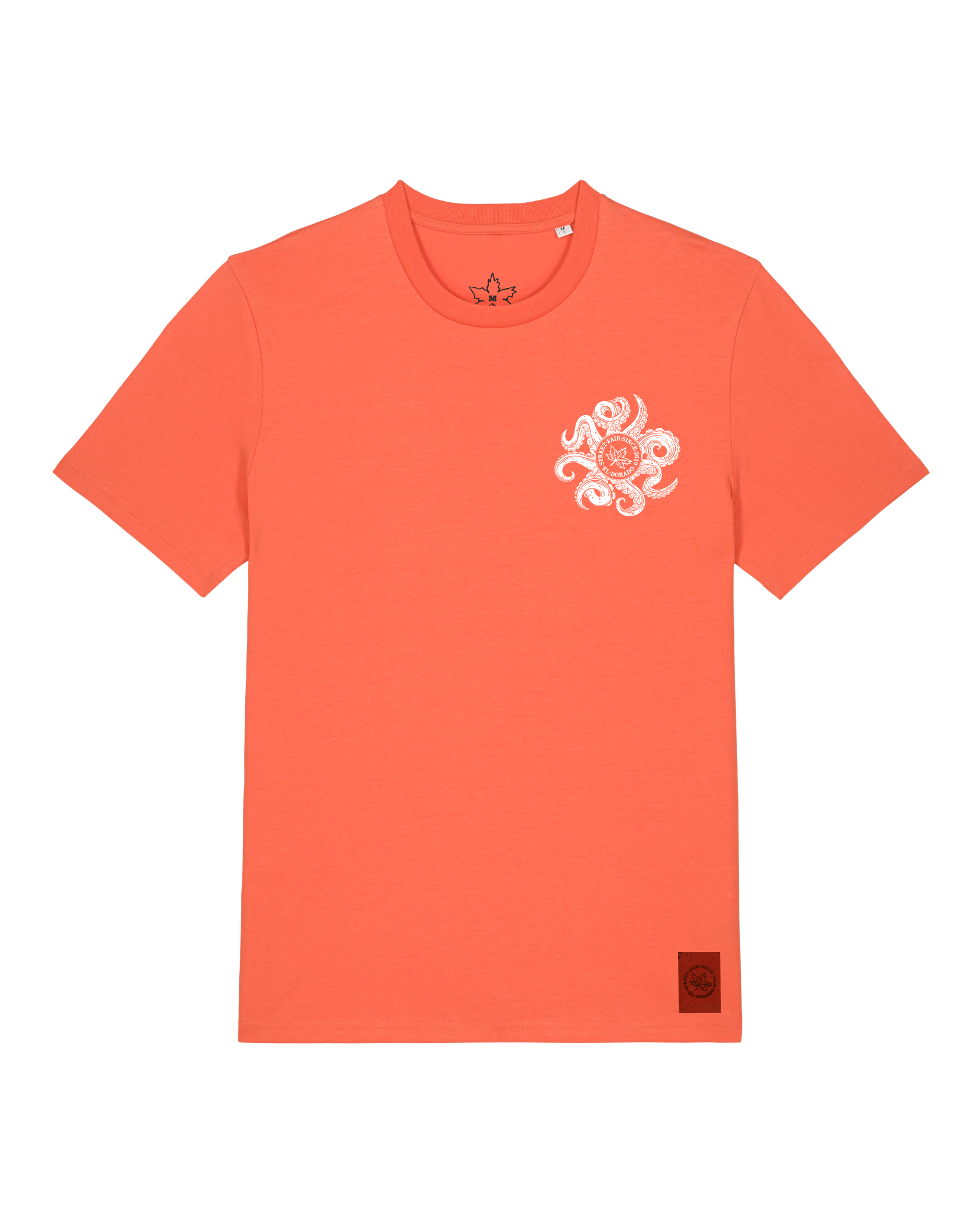 bio-unisex-medium fit-tshirt-octo (backprint)-sttu169-mandarine-front