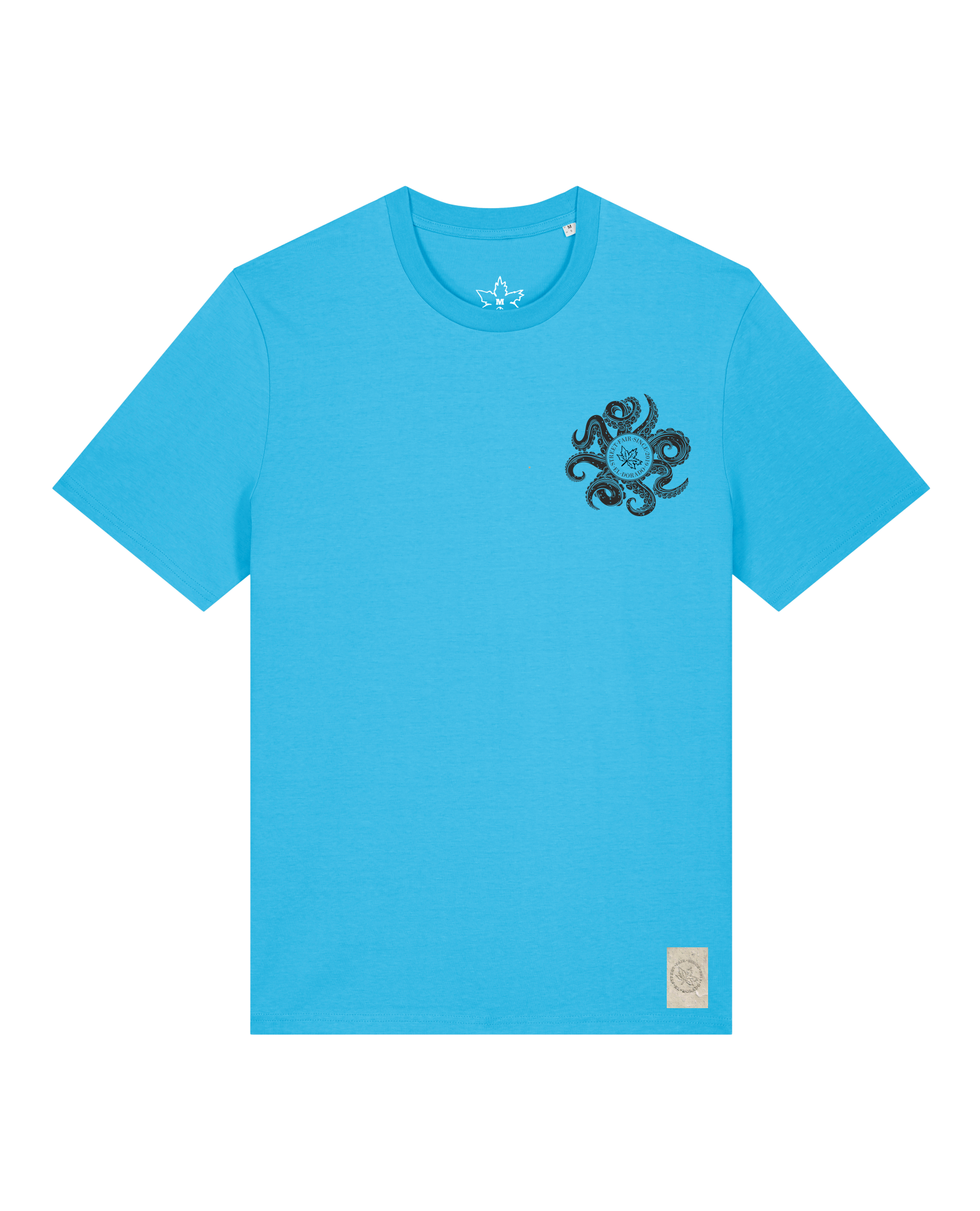 bio-unisex-medium fit-tshirt-octo (backprint)-sttu169-wasserblau-front