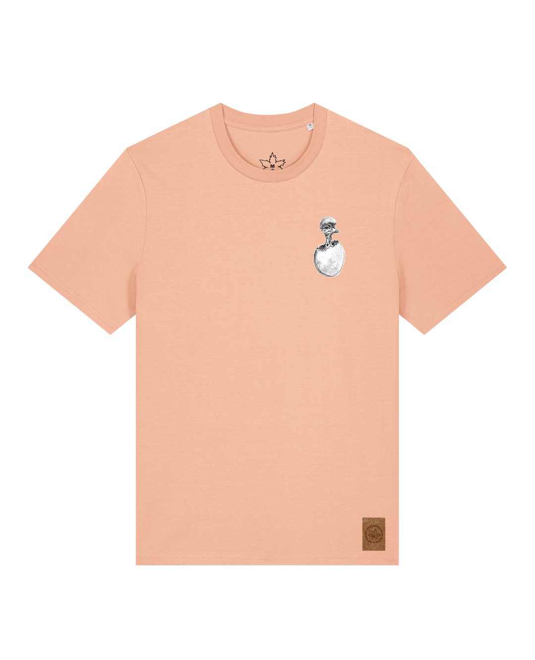 bio-unisex-medium fit-tshirt-ostrich evolution (backprint)-sttu169-agyptische keramik-front