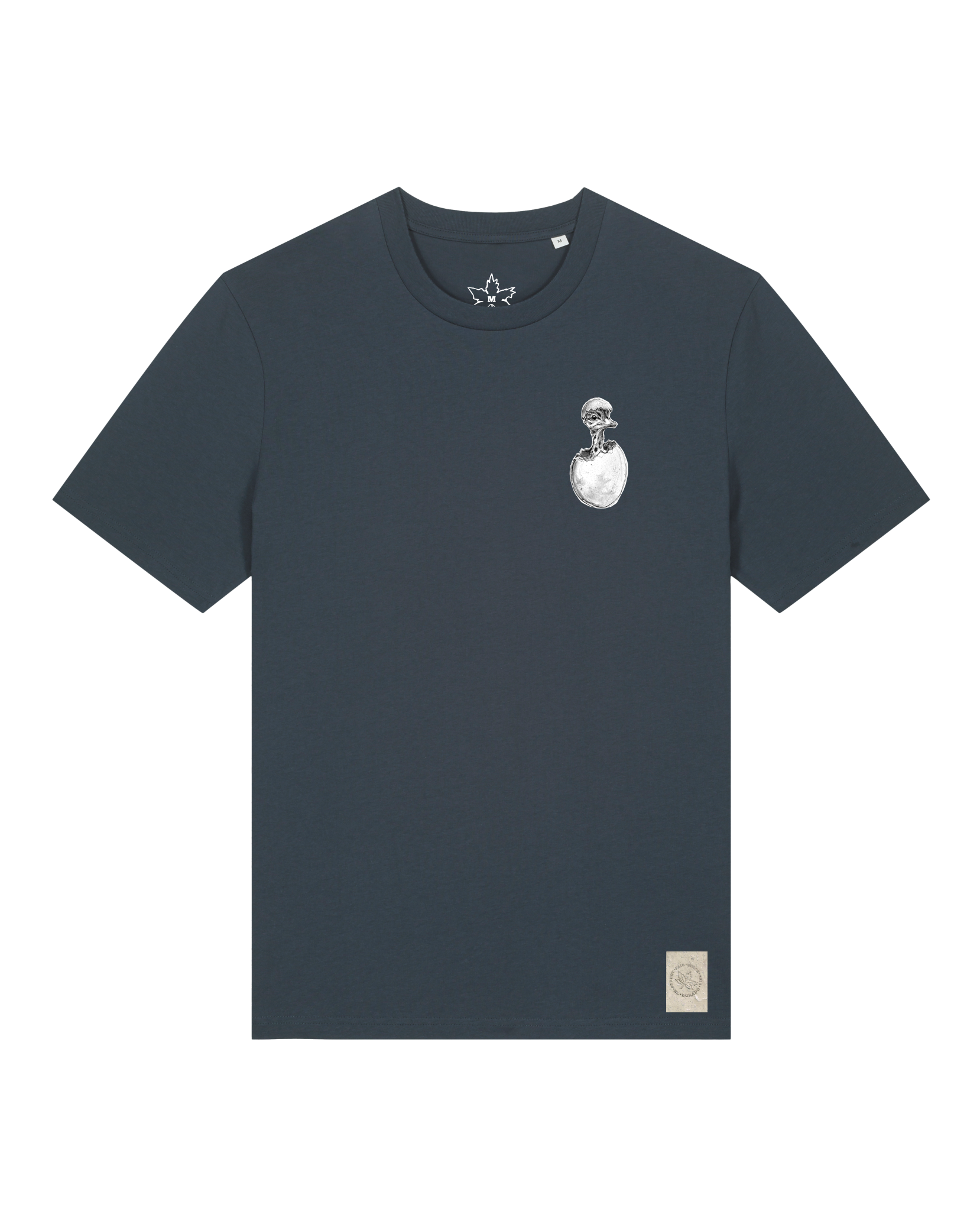 bio-unisex-medium fit-tshirt-ostrich evolution (backprint)-sttu169-blaubeernacht-front
