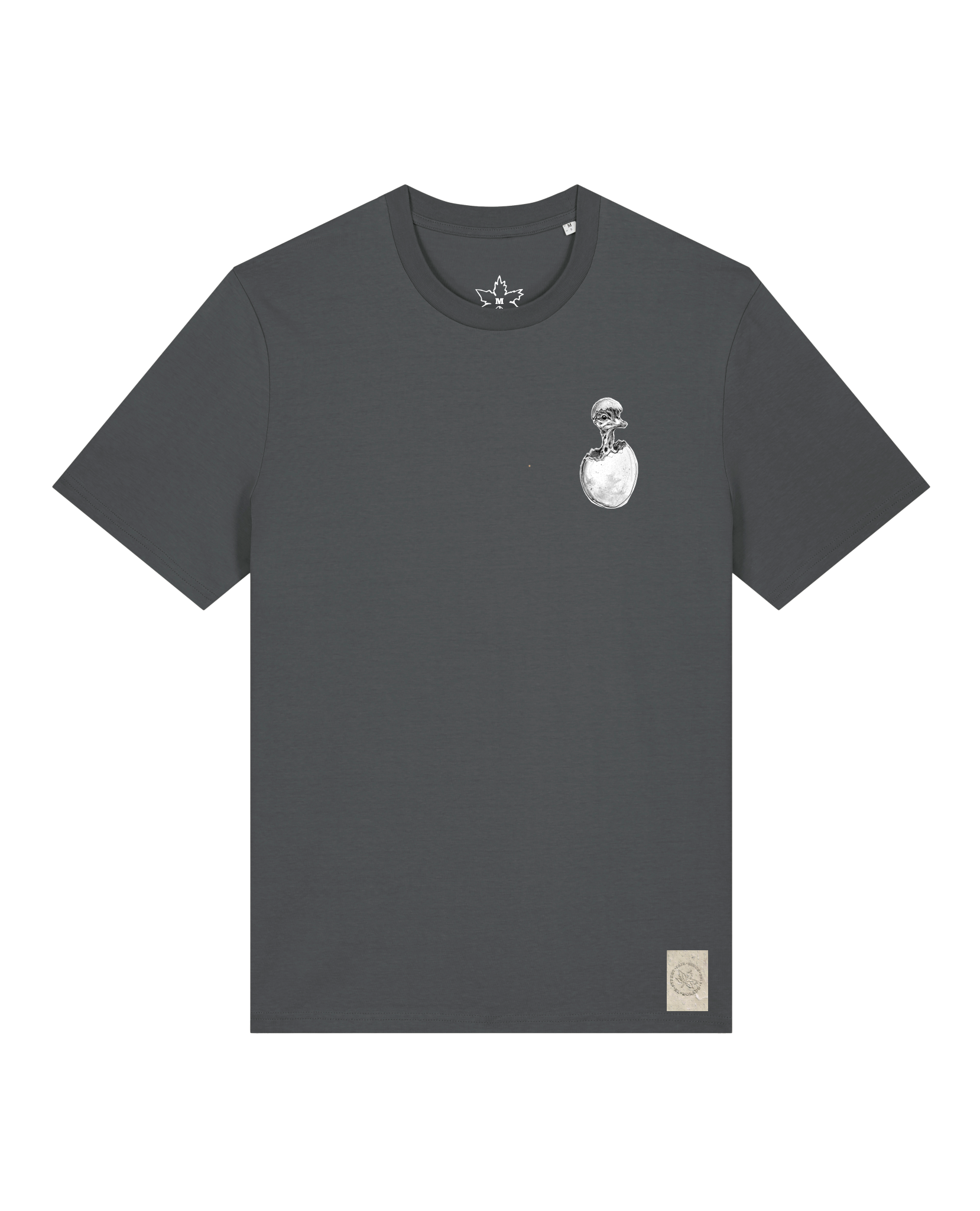 bio-unisex-medium fit-tshirt-ostrich evolution (backprint)-sttu169-eisen-front