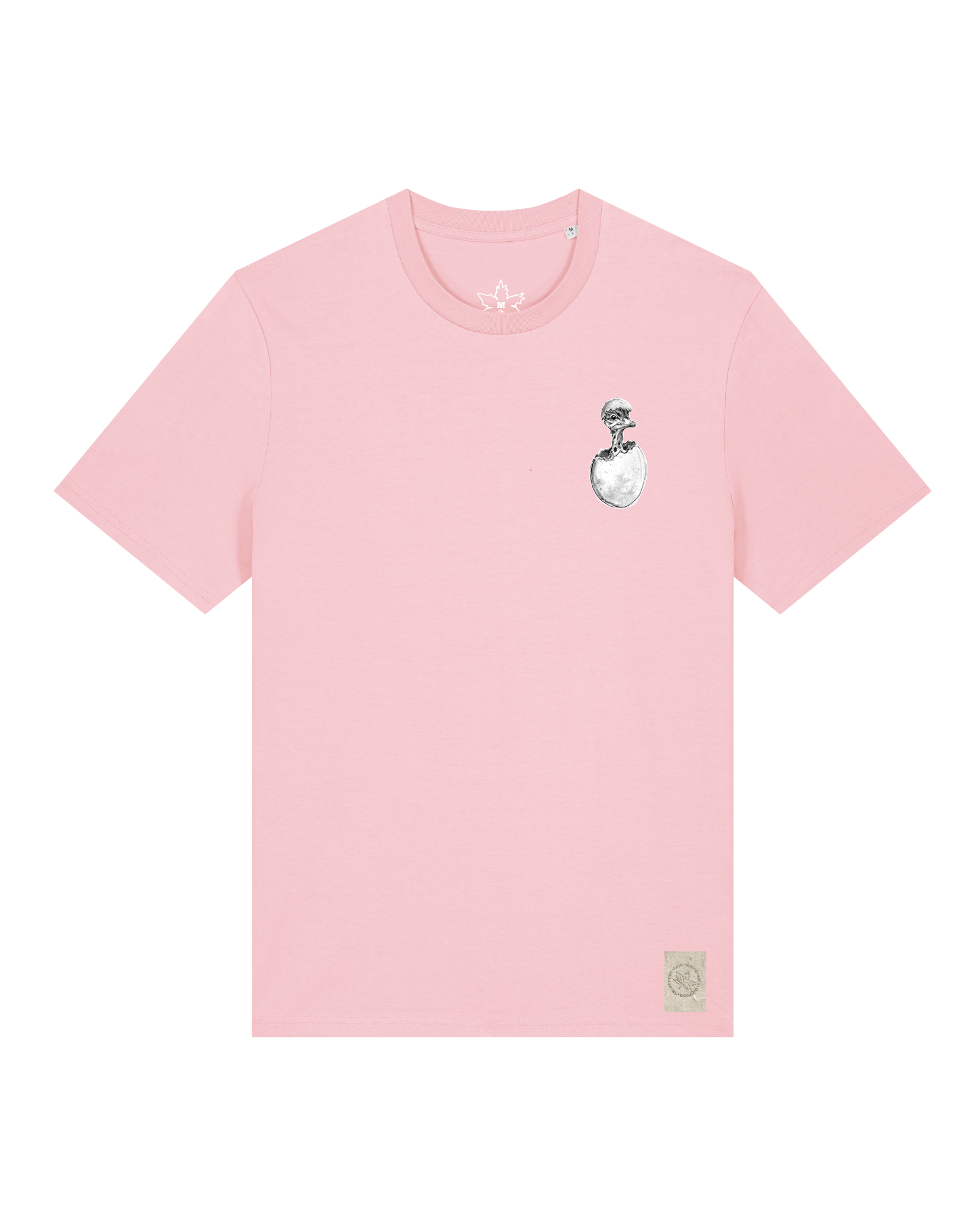 bio-unisex-medium fit-tshirt-ostrich evolution (backprint)-sttu169-flamingo-front