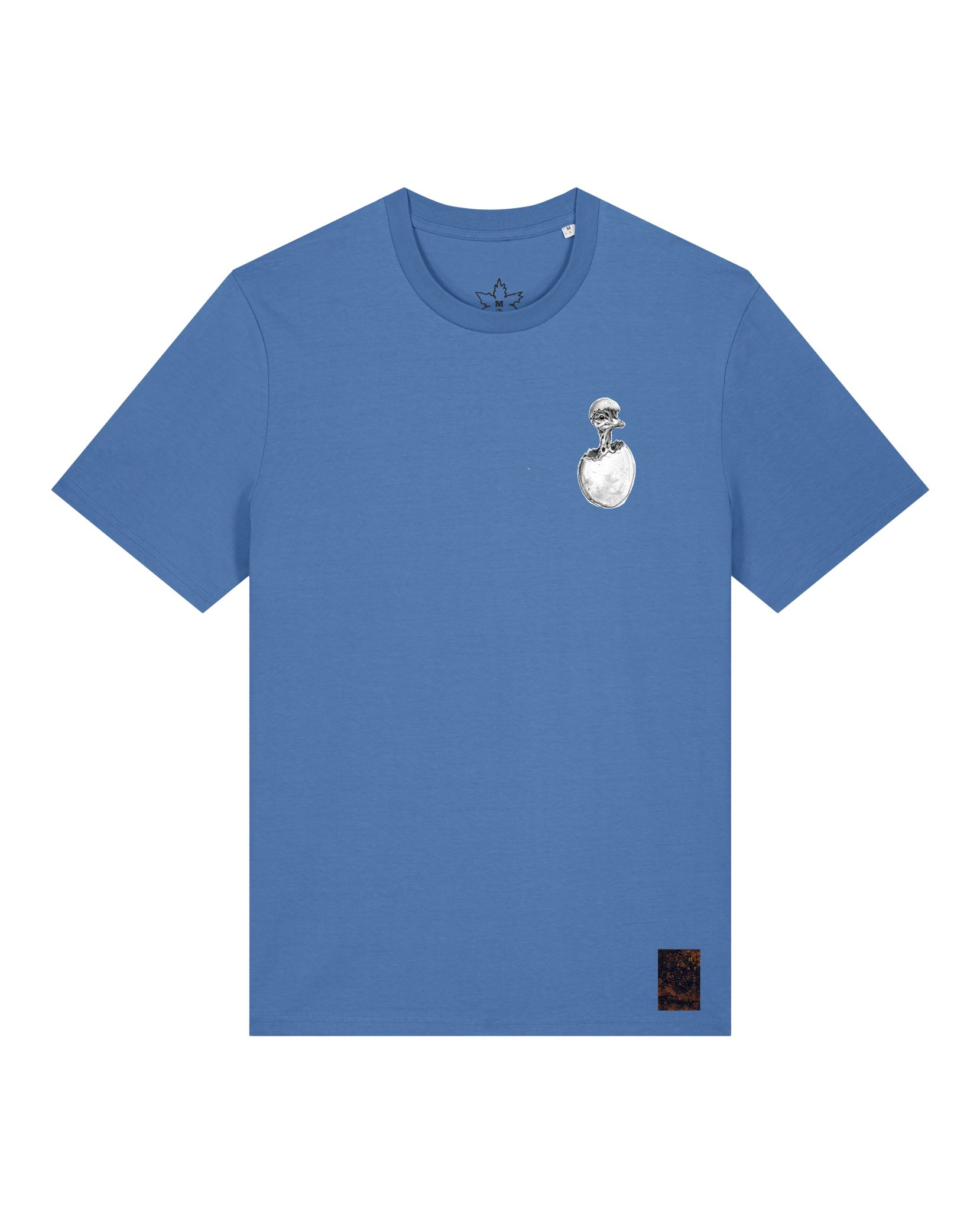 bio-unisex-medium fit-tshirt-ostrich evolution (backprint)-sttu169-hortensie-front