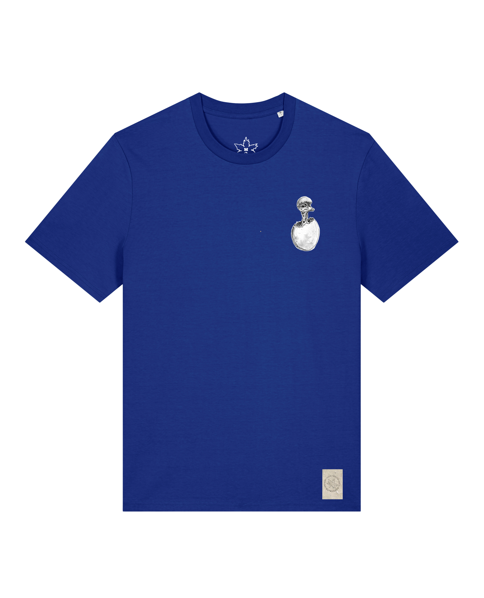 bio-unisex-medium fit-tshirt-ostrich evolution (backprint)-sttu169-kornblume-front