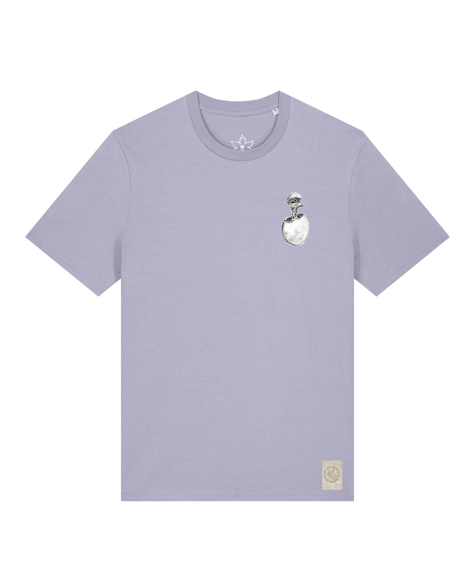 bio-unisex-medium fit-tshirt-ostrich evolution (backprint)-sttu169-lavender-front