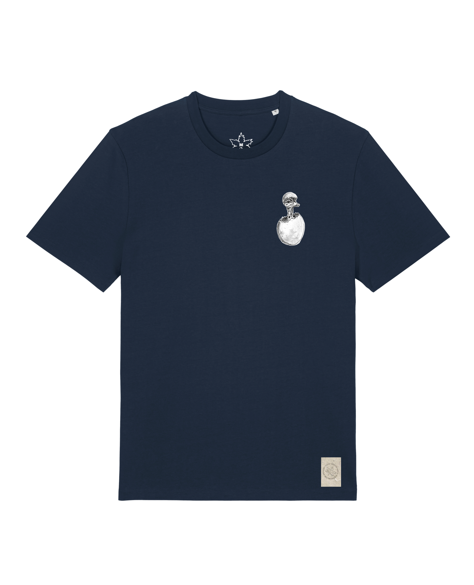 bio-unisex-medium fit-tshirt-ostrich evolution (backprint)-sttu169-marine-front