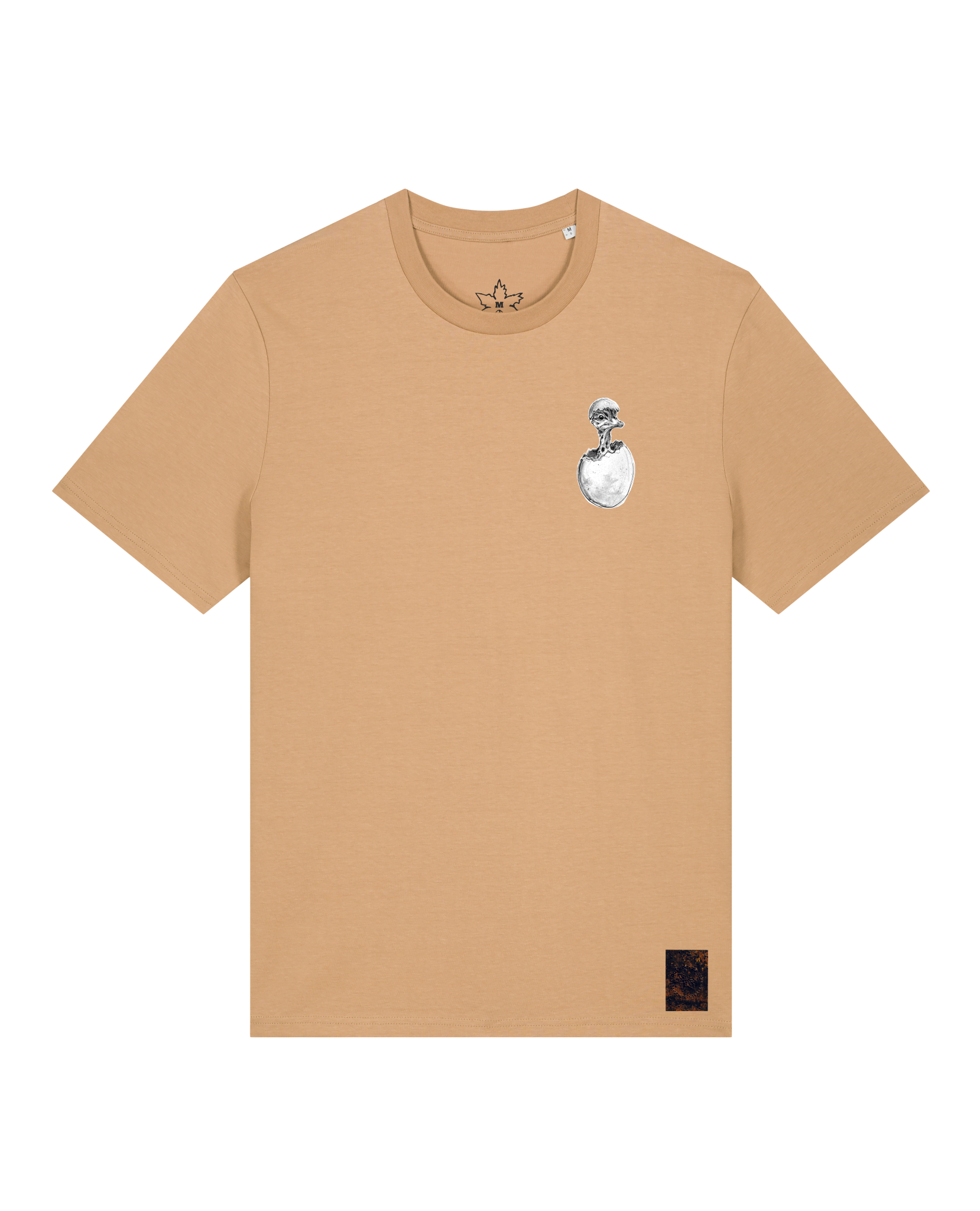 bio-unisex-medium fit-tshirt-ostrich evolution (backprint)-sttu169-meersand-front