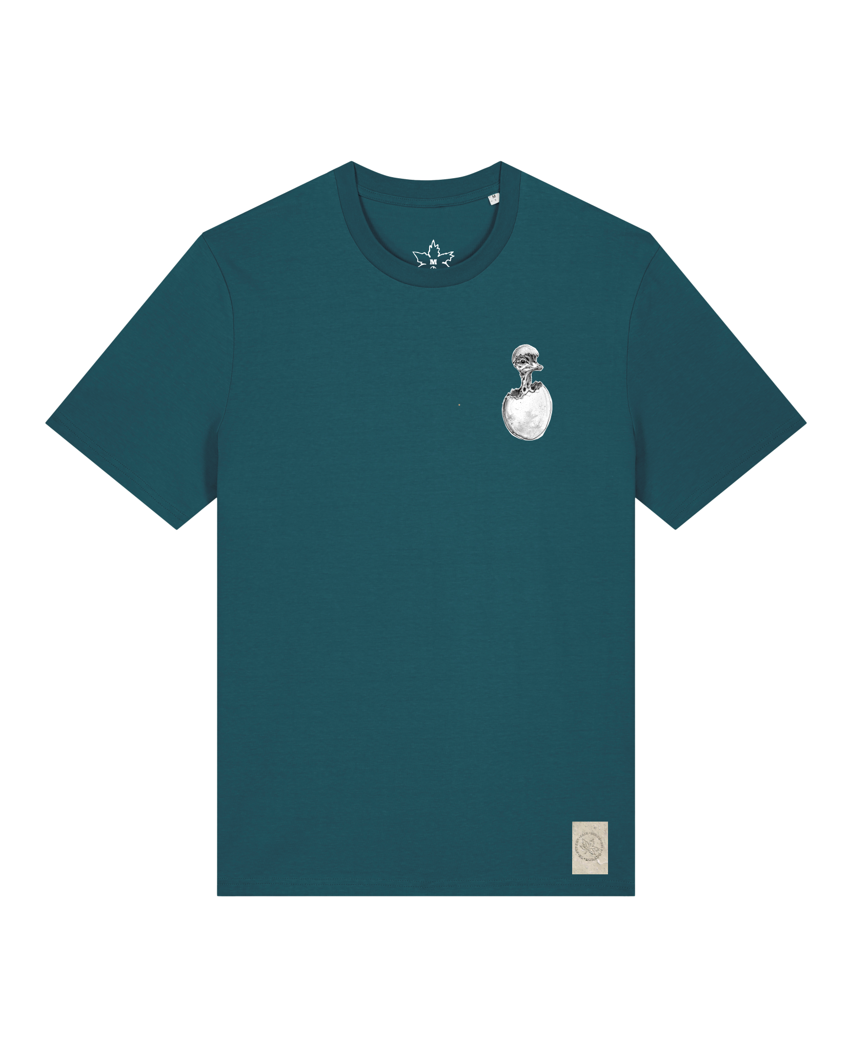 bio-unisex-medium fit-tshirt-ostrich evolution (backprint)-sttu169-nordmanntanne-front