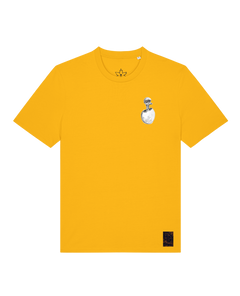 bio-unisex-medium fit-tshirt-ostrich evolution (backprint)-sttu169-sonnenblume-front