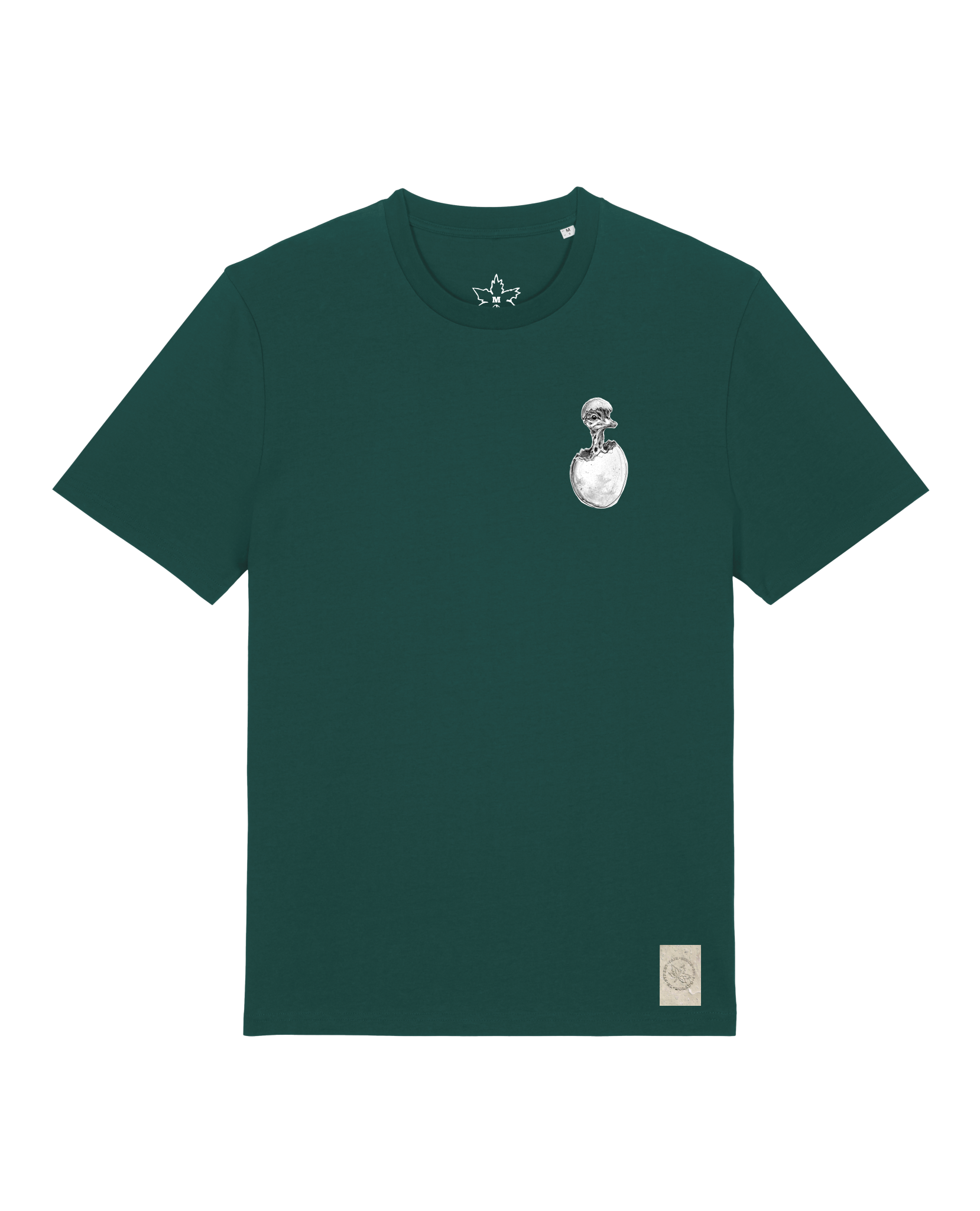 bio-unisex-medium fit-tshirt-ostrich evolution (backprint)-sttu169-spirulina-front