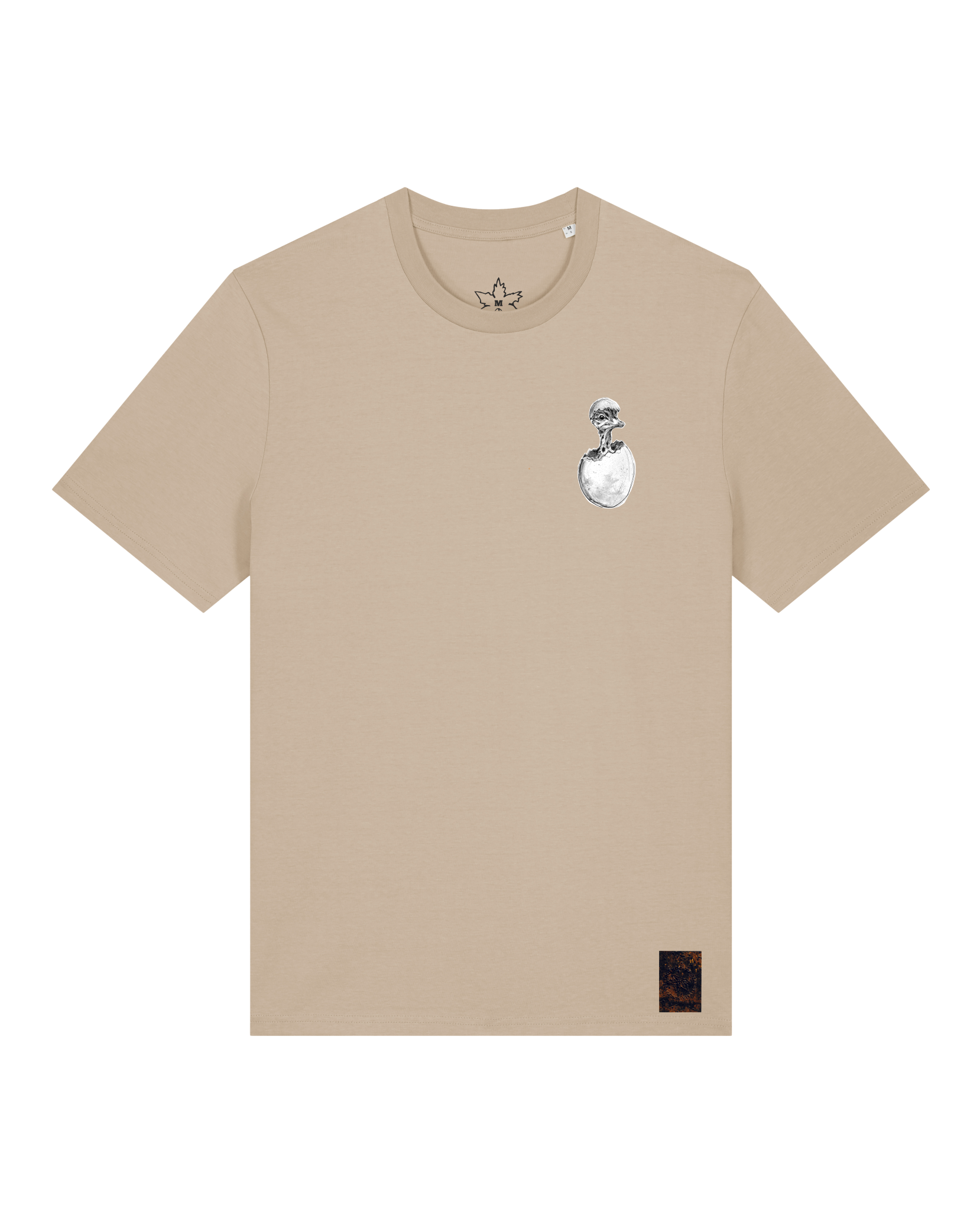 bio-unisex-medium fit-tshirt-ostrich evolution (backprint)-sttu169-treibsand-front