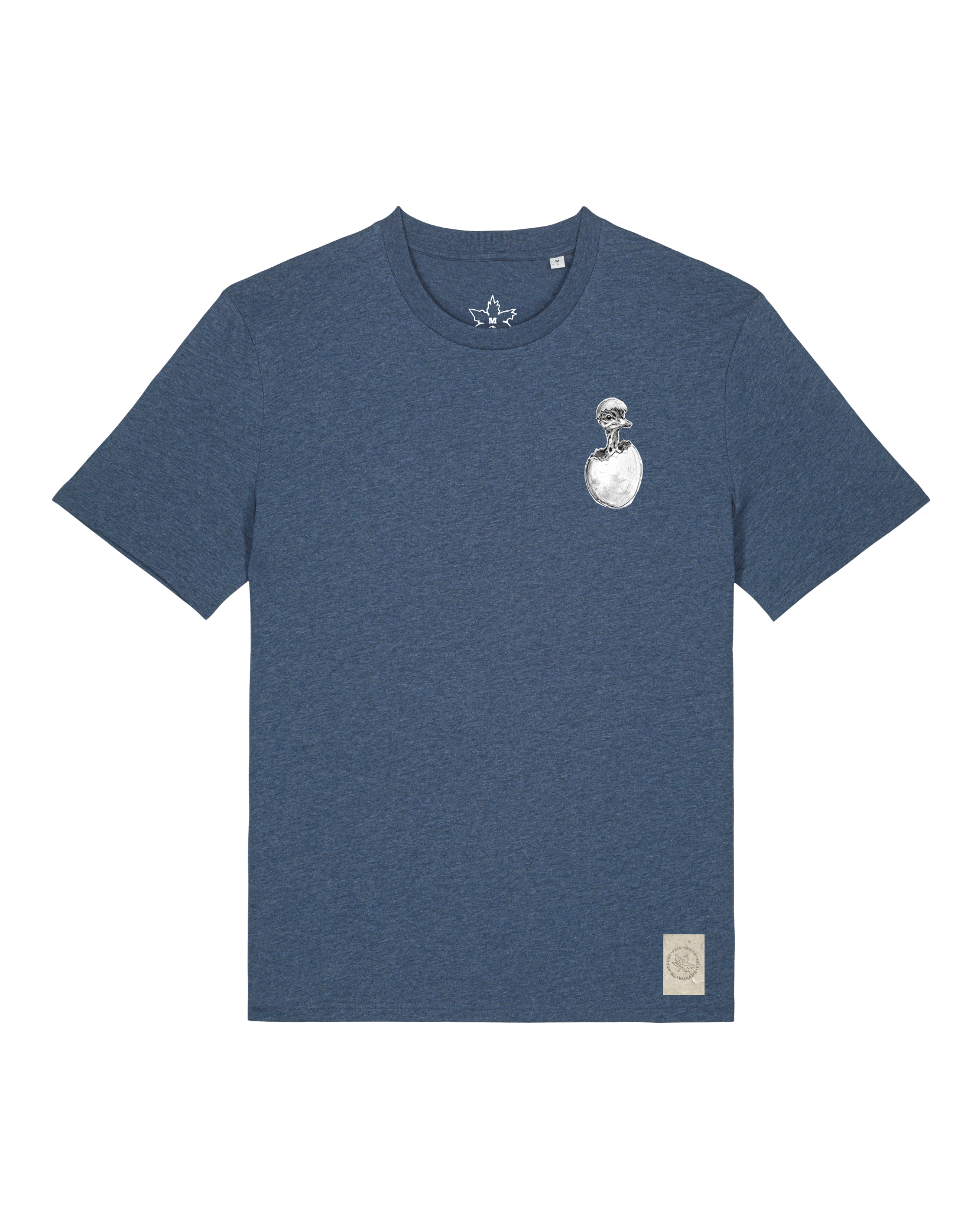 bio-unisex-medium fit-tshirt-ostrich evolution (backprint)-sttu169-walblau-front