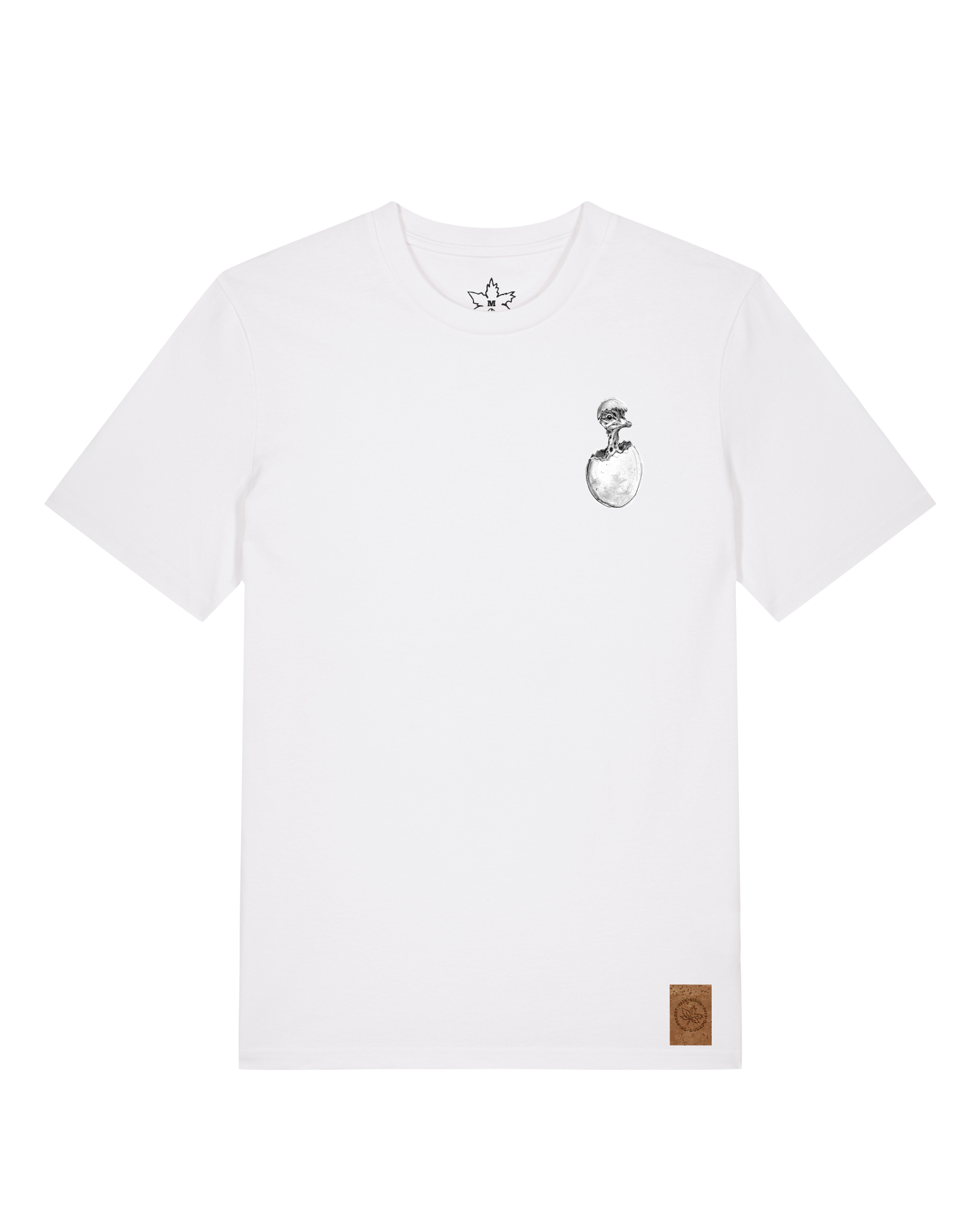 bio-unisex-medium fit-tshirt-ostrich evolution (backprint)-sttu169-weiß-front