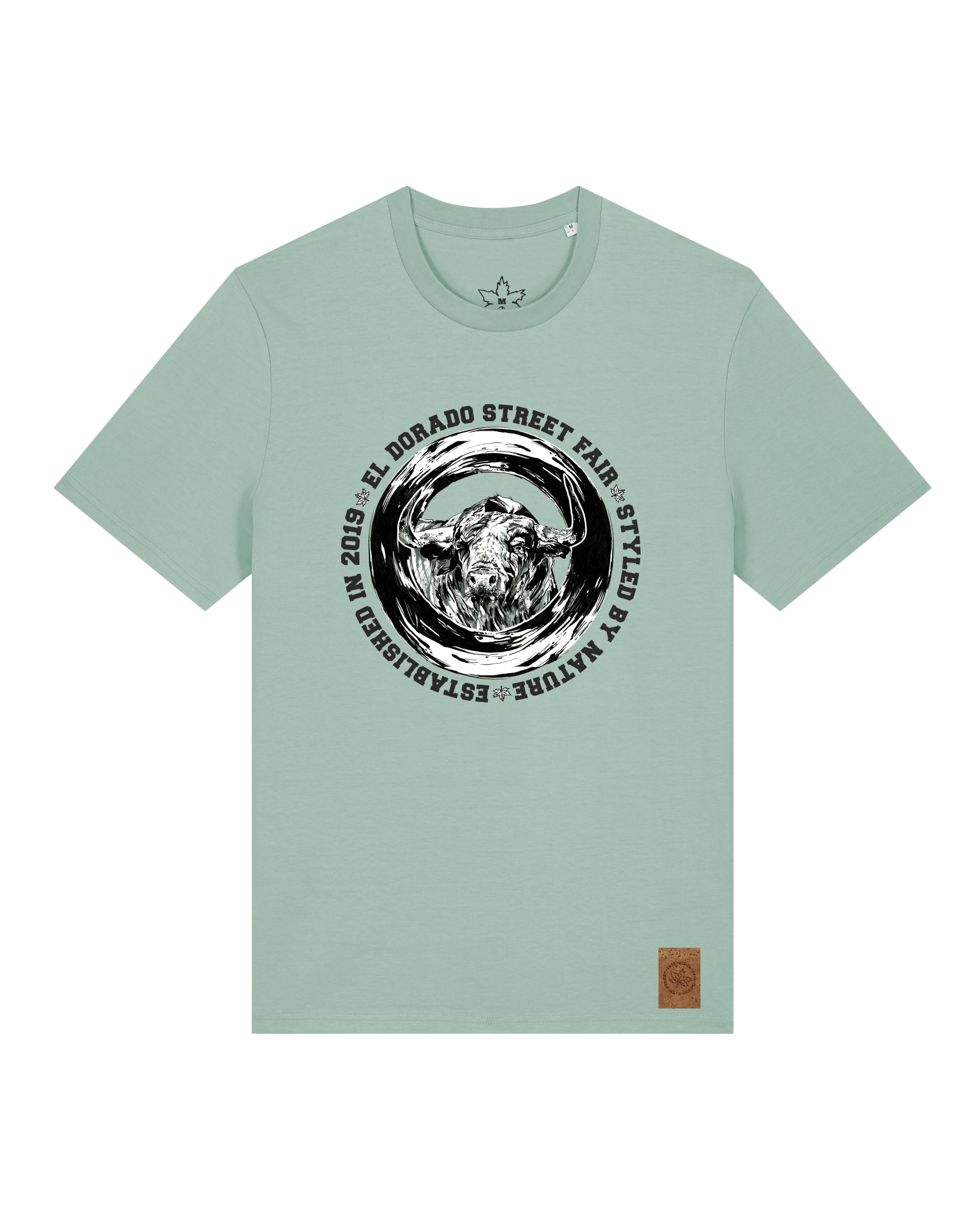 bio-unisex-medium fit-tshirt-oxpower-sttu169-eukalyptus-front