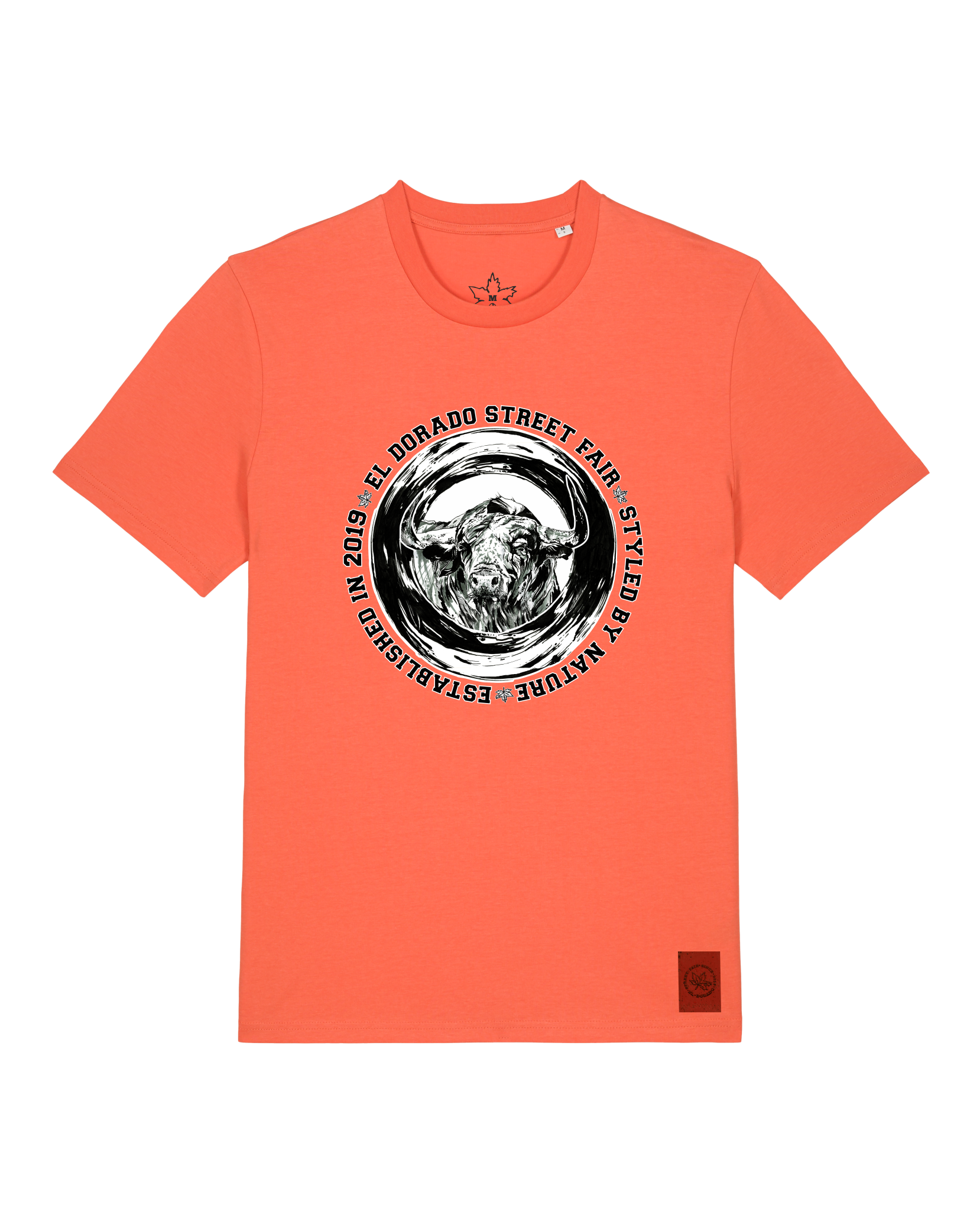 bio-unisex-medium fit-tshirt-oxpower-sttu169-mandarine-front