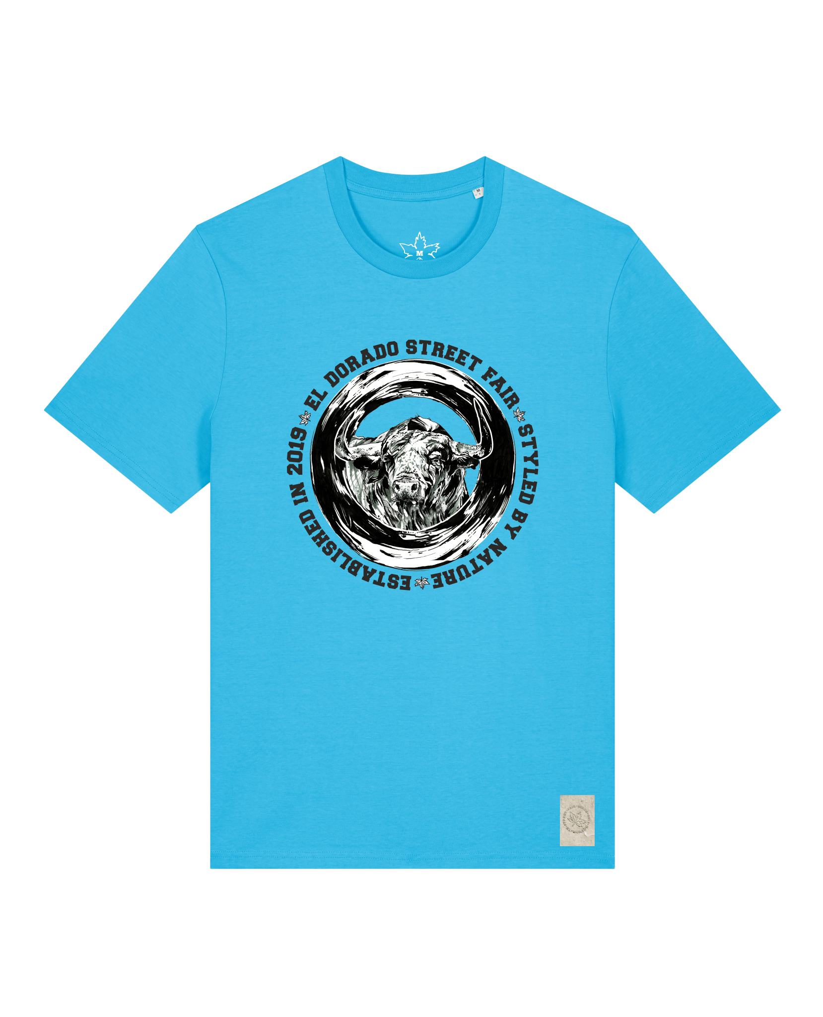 bio-unisex-medium fit-tshirt-oxpower-sttu169-wasserblau-front