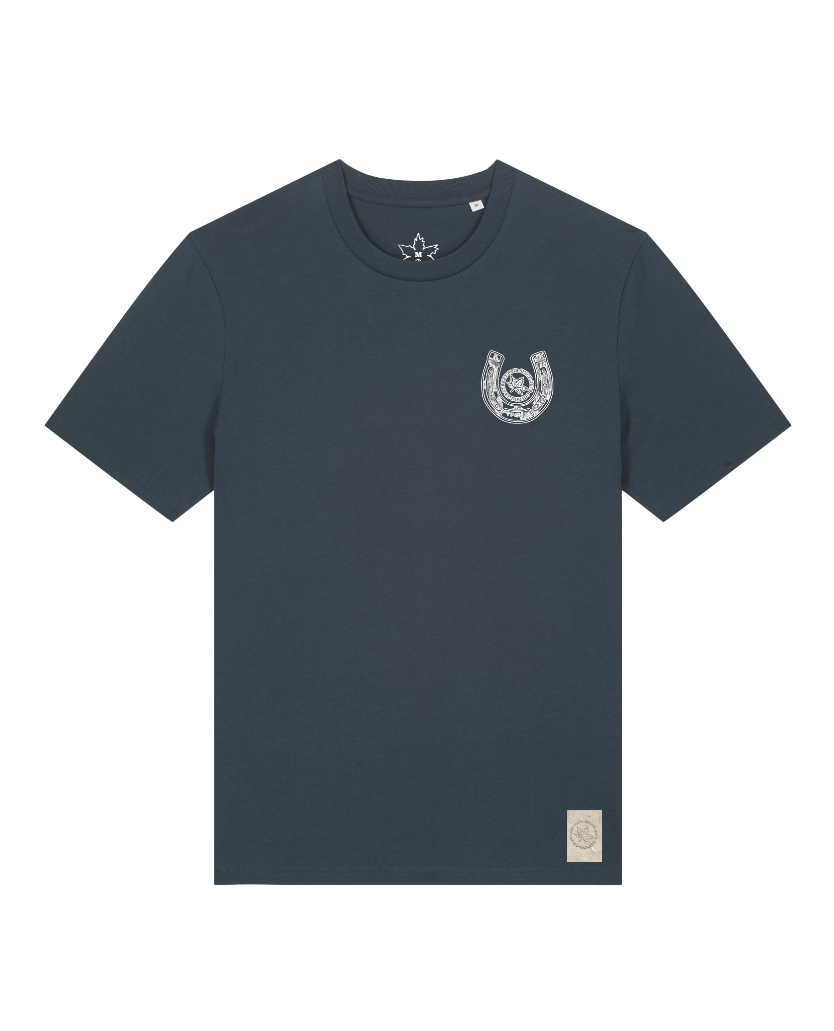 bio-unisex-medium fit-tshirt-pferd (backprint)-sttu169-blaubeernacht-front