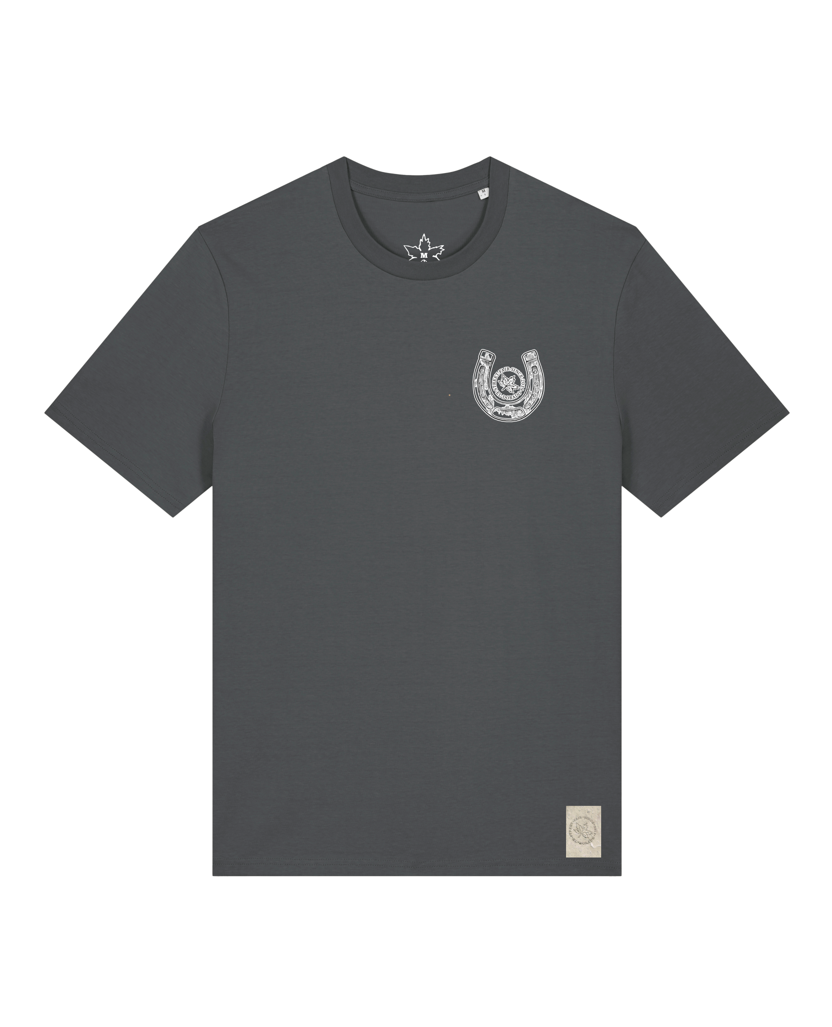 bio-unisex-medium fit-tshirt-pferd (backprint)-sttu169-eisen-front