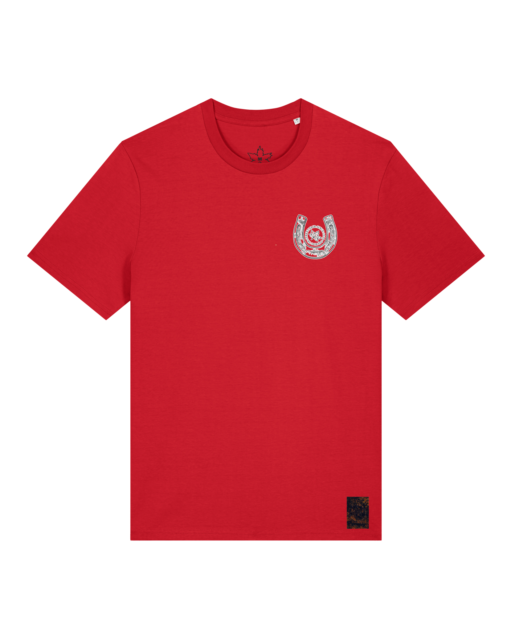 bio-unisex-medium fit-tshirt-pferd (backprint)-sttu169-erdbeere-front