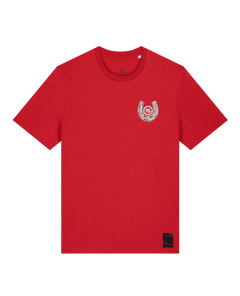 bio-unisex-medium fit-tshirt-pferd (backprint)-sttu169-erdbeere-front