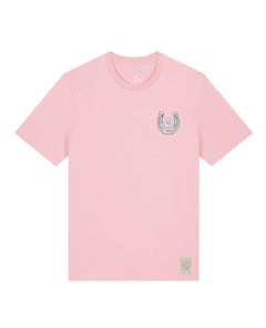 bio-unisex-medium fit-tshirt-pferd (backprint)-sttu169-flamingo-front