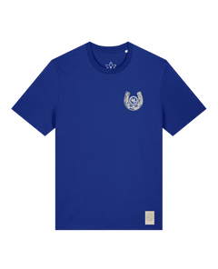 bio-unisex-medium fit-tshirt-pferd (backprint)-sttu169-kornblume-front