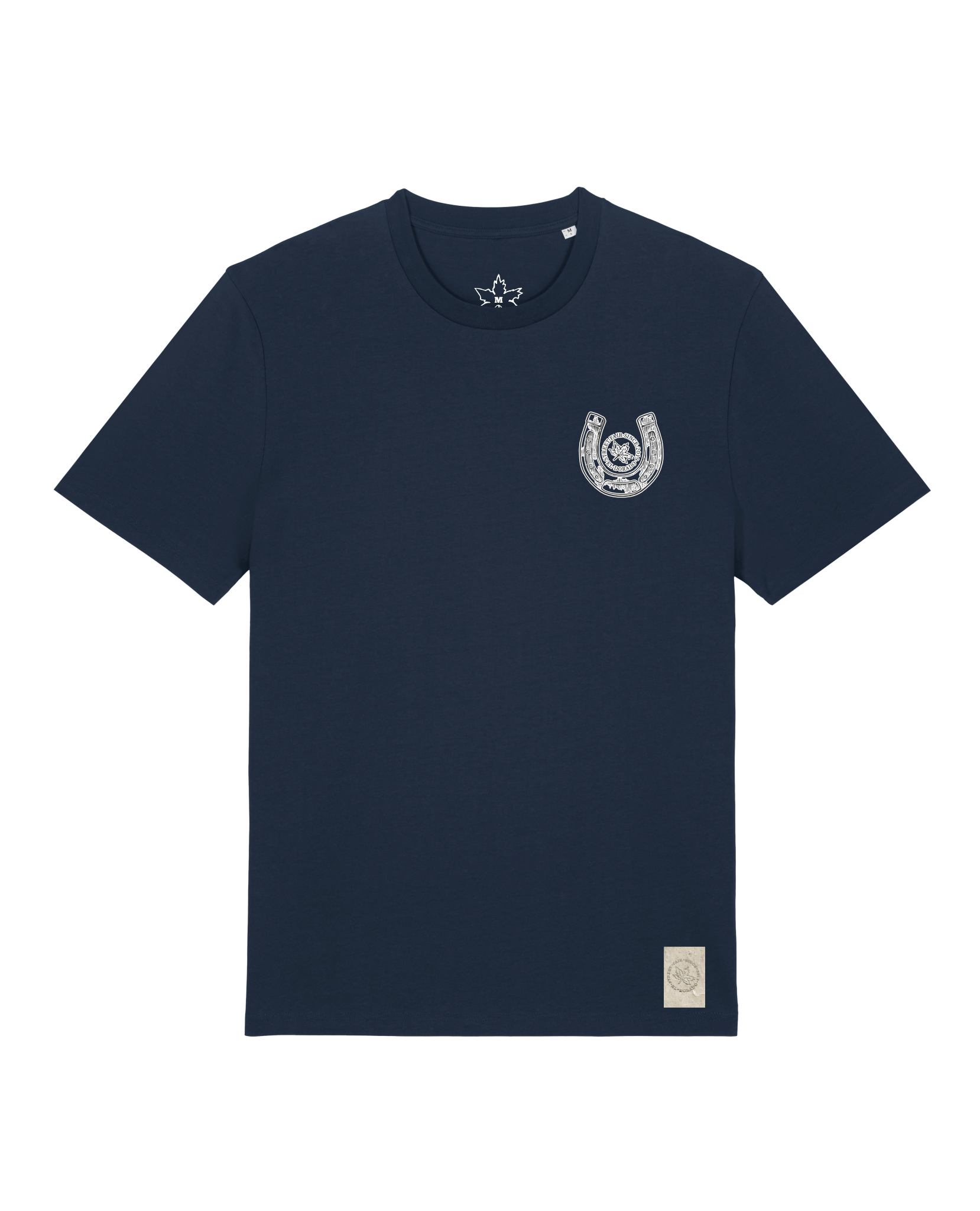 bio-unisex-medium fit-tshirt-pferd (backprint)-sttu169-marine-front