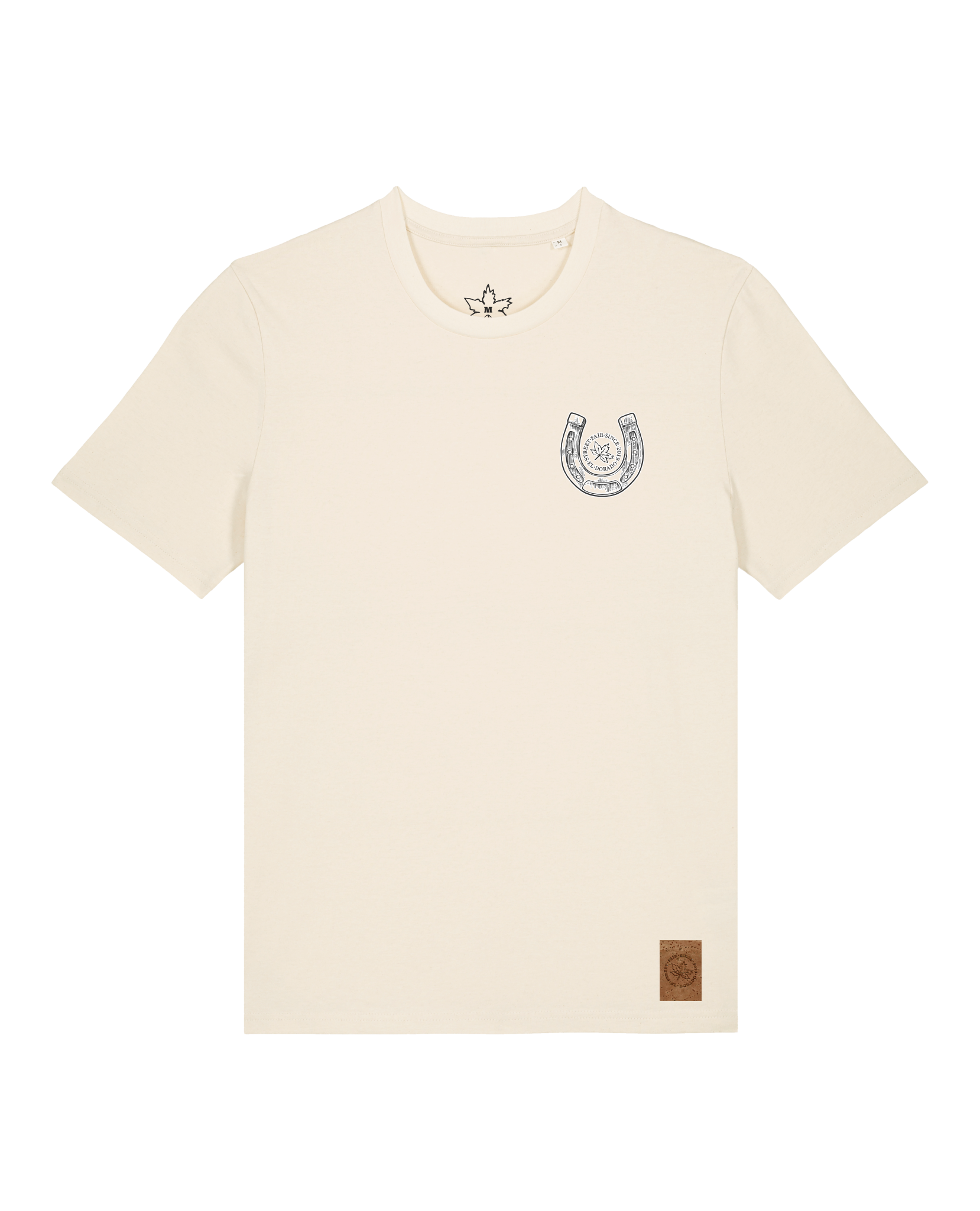 bio-unisex-medium fit-tshirt-pferd (backprint)-sttu169-natur-front