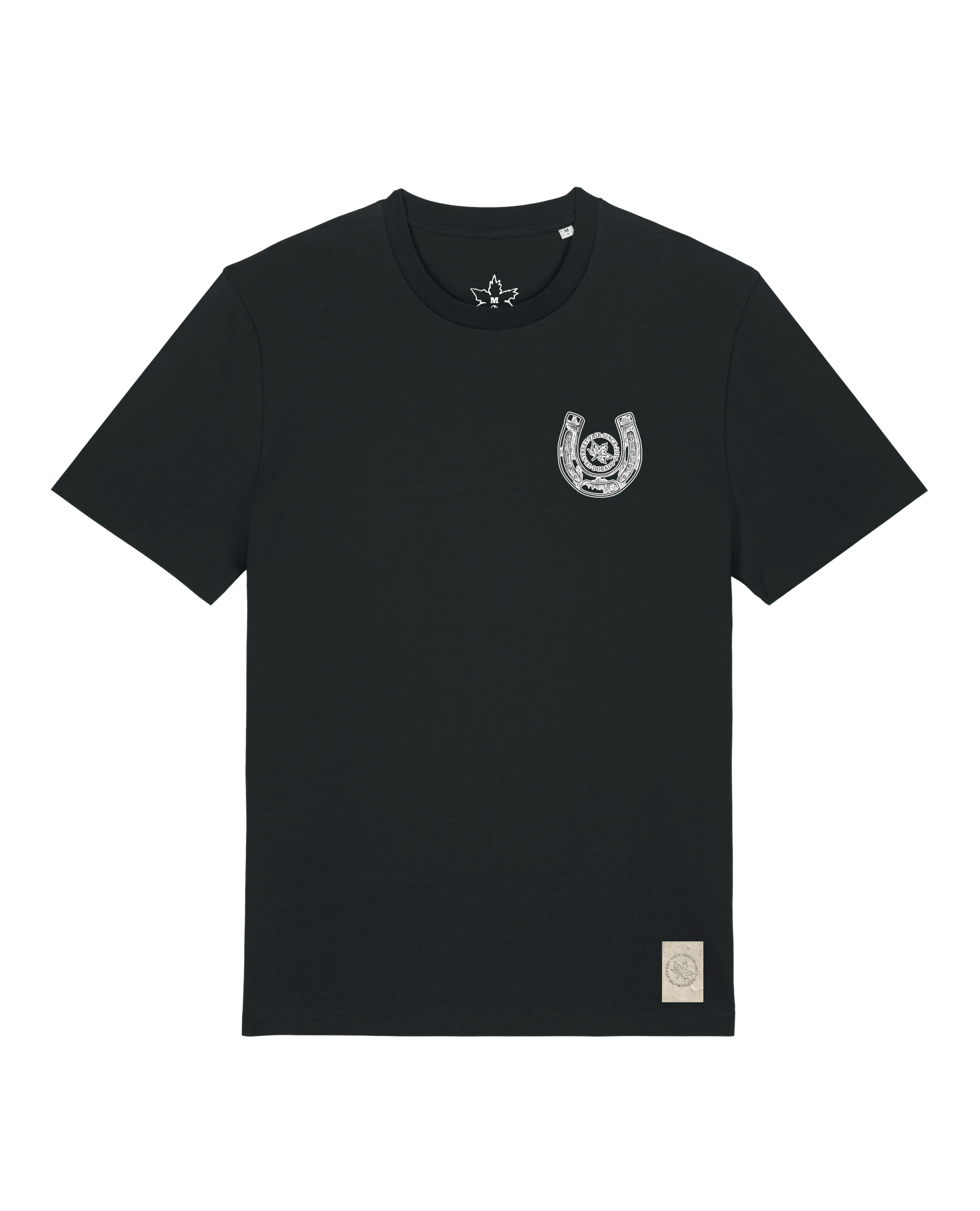 bio-unisex-medium fit-tshirt-pferd (backprint)-sttu169-schwarz-front