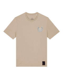bio-unisex-medium fit-tshirt-pferd (backprint)-sttu169-treibsand-front
