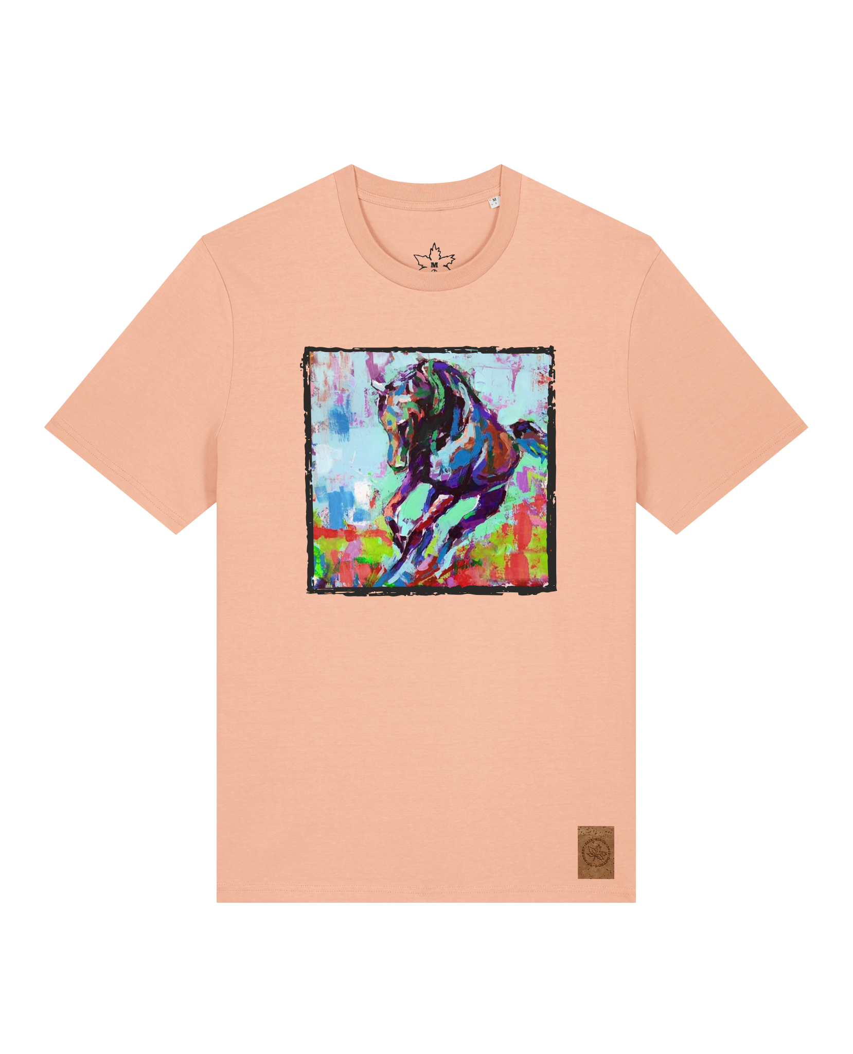 bio-unisex-medium fit-tshirt-pferd bunt-sttu169-agyptische keramik-front