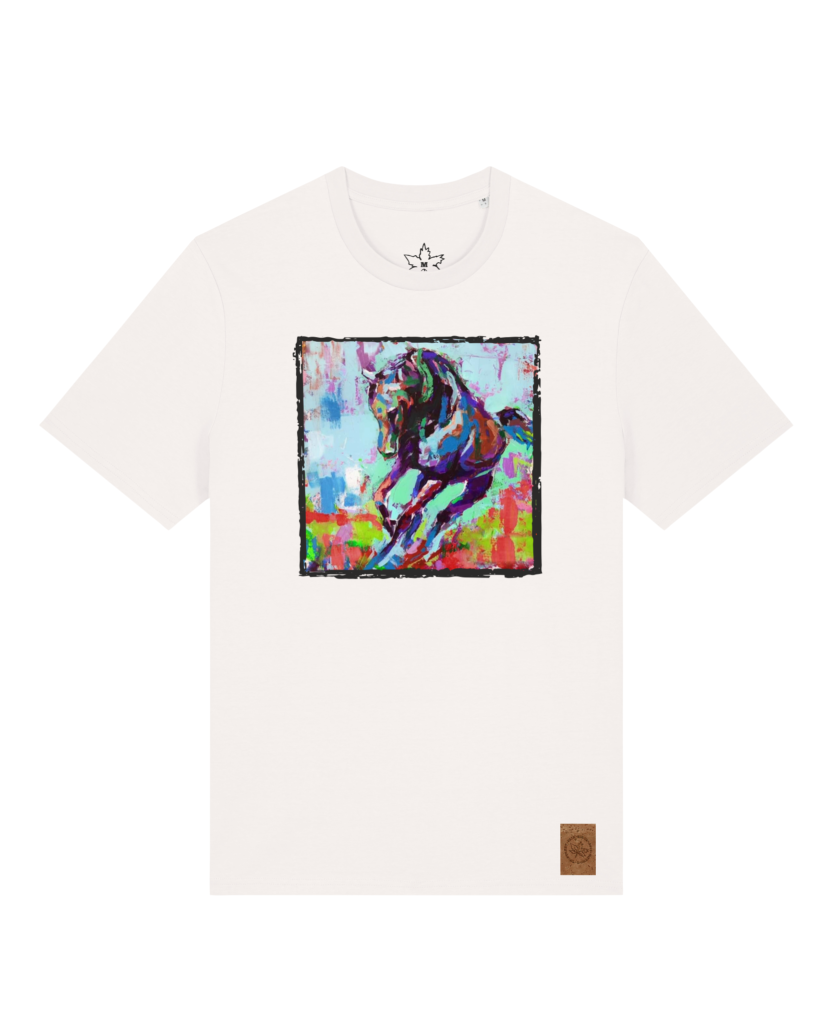 bio-unisex-medium fit-tshirt-pferd bunt-sttu169-bio ei-front