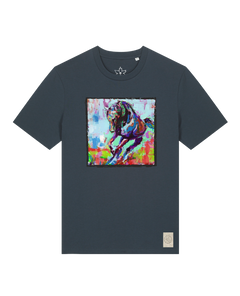 bio-unisex-medium fit-tshirt-pferd bunt-sttu169-blaubeernacht-front
