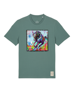 bio-unisex-medium fit-tshirt-pferd bunt-sttu169-blautanne-front