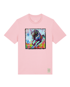 bio-unisex-medium fit-tshirt-pferd bunt-sttu169-flamingo-front