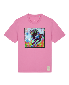 bio-unisex-medium fit-tshirt-pferd bunt-sttu169-kaugummi-front