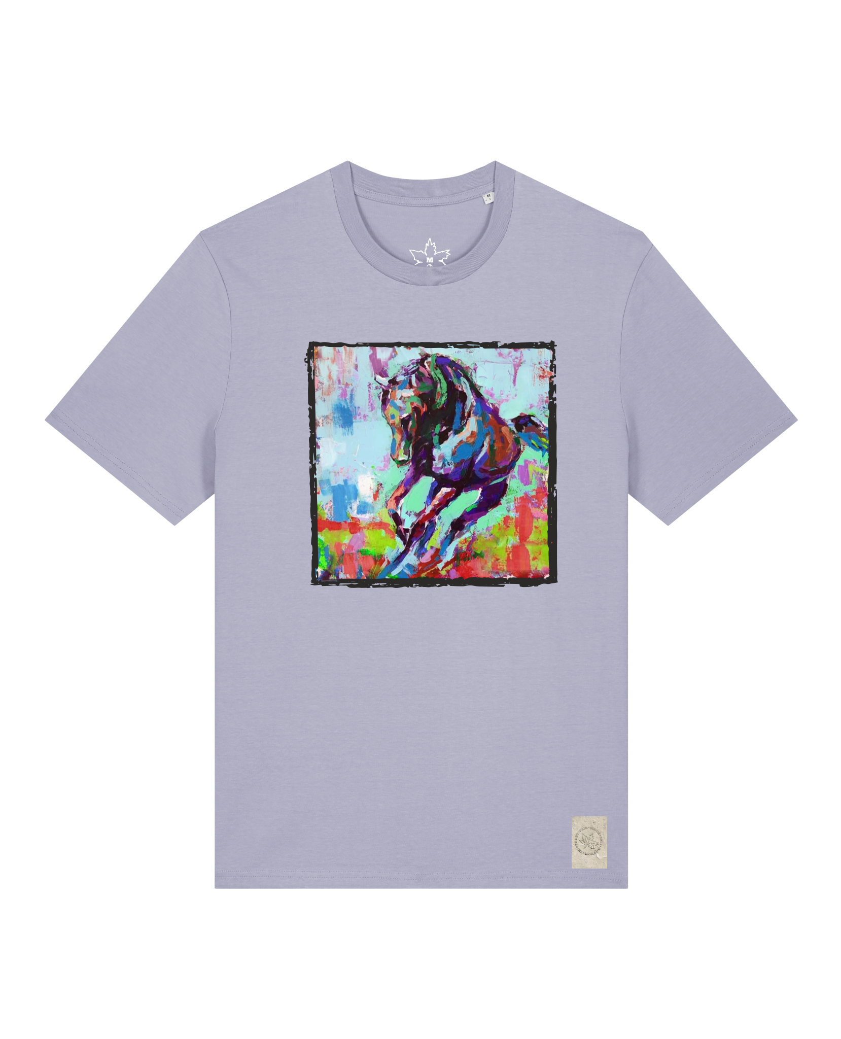 bio-unisex-medium fit-tshirt-pferd bunt-sttu169-lavender-front