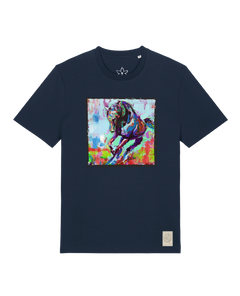bio-unisex-medium fit-tshirt-pferd bunt-sttu169-marine-front