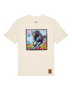 bio-unisex-medium fit-tshirt-pferd bunt-sttu169-natur-front