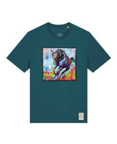 bio-unisex-medium fit-tshirt-pferd bunt-sttu169-nordmanntanne-front