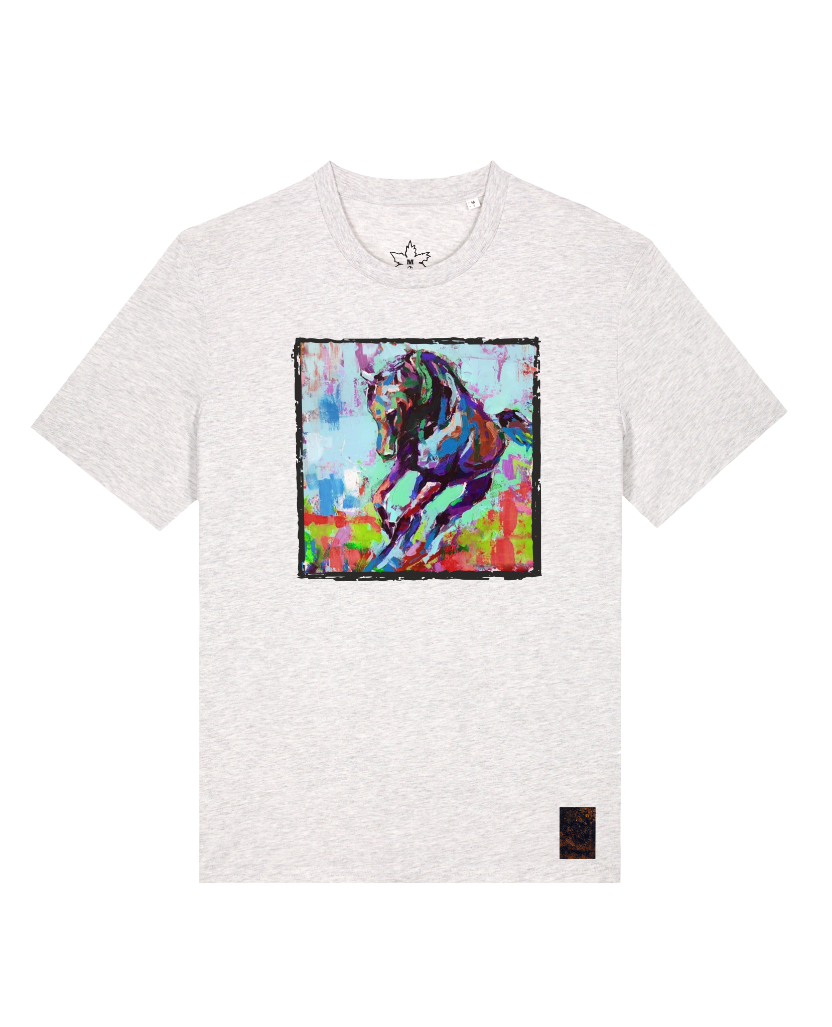 bio-unisex-medium fit-tshirt-pferd bunt-sttu169-rennmaus-front