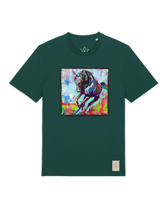 bio-unisex-medium fit-tshirt-pferd bunt-sttu169-spirulina-front