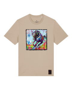 bio-unisex-medium fit-tshirt-pferd bunt-sttu169-treibsand-front