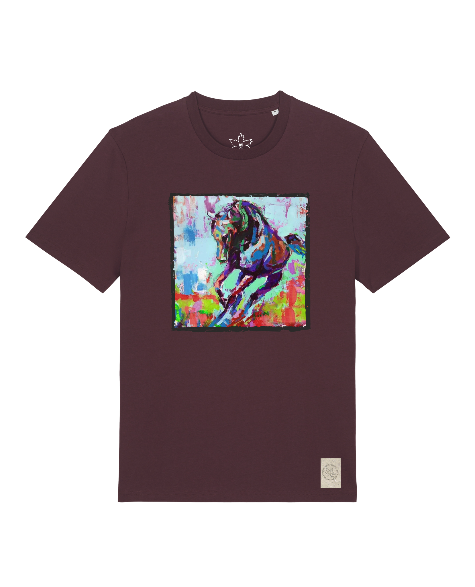 bio-unisex-medium fit-tshirt-pferd bunt-sttu169-zartbitter-front