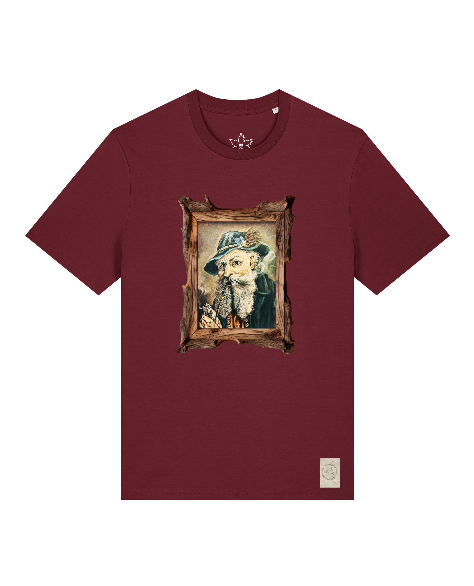 bio-unisex-medium fit-tshirt-räuchermann-sttu169-burgunder rot-front