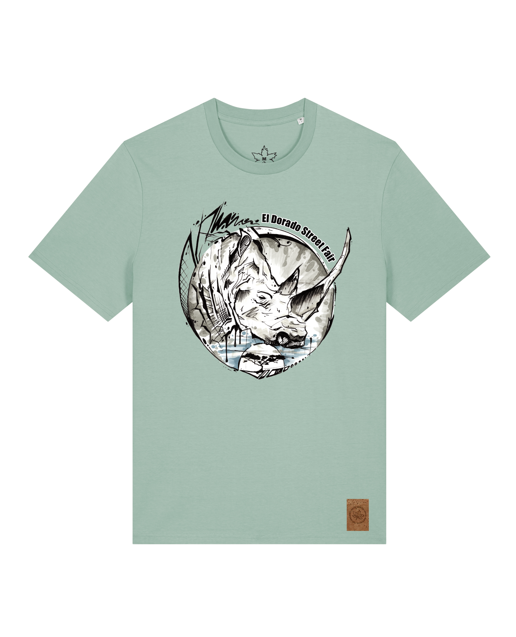 bio-unisex-medium fit-tshirt-rhinocchio-sttu169-eukalyptus-front