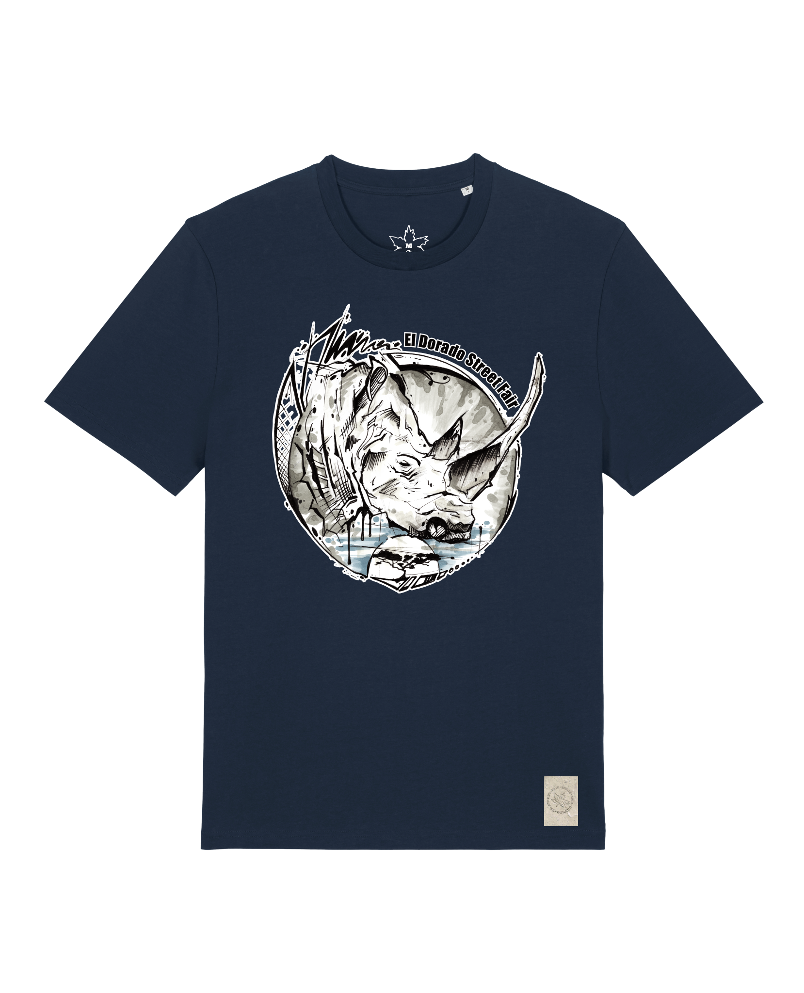 bio-unisex-medium fit-tshirt-rhinocchio-sttu169-marine-front